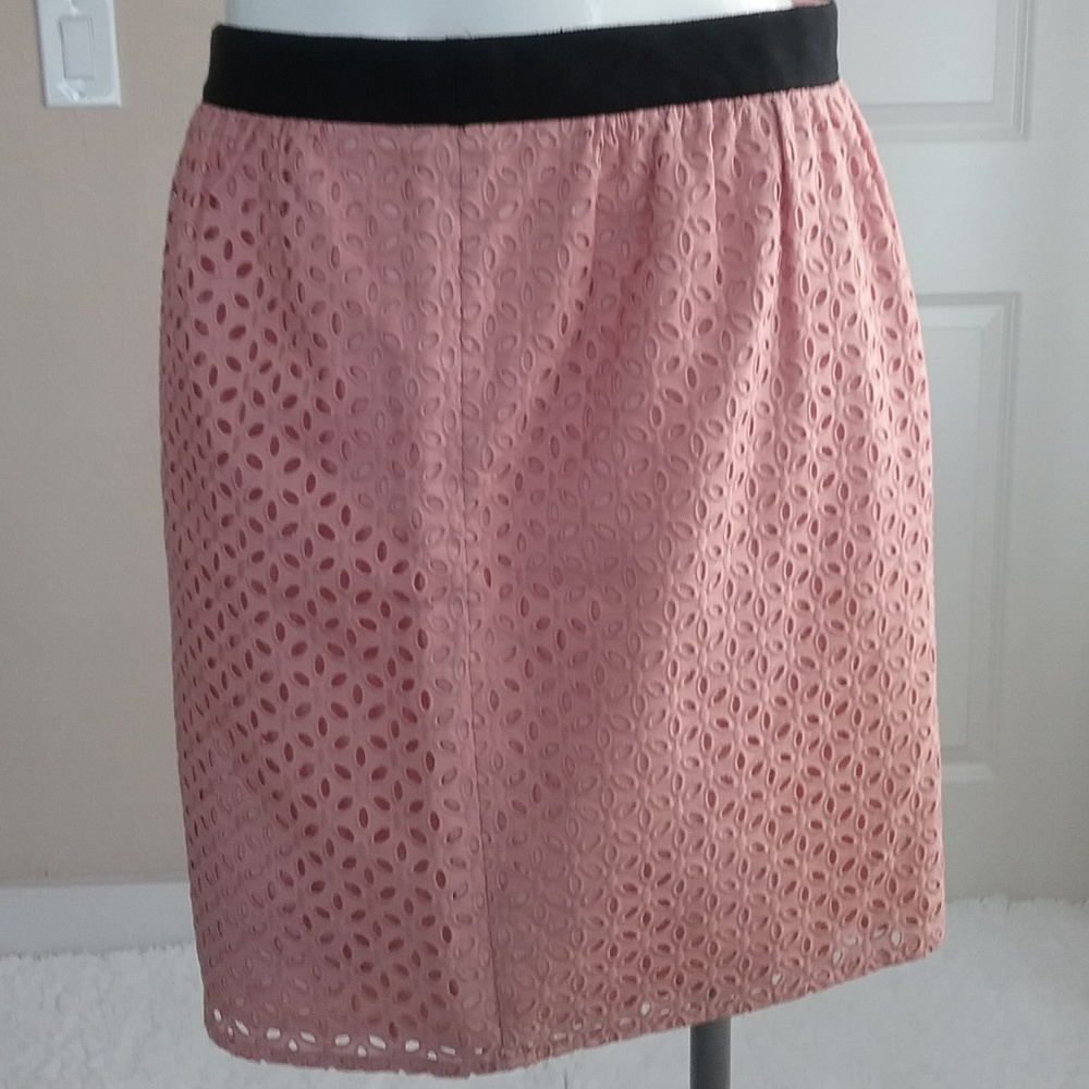 Ann Taylor Loft Dusty Rose Eyelet Pencil Skirt